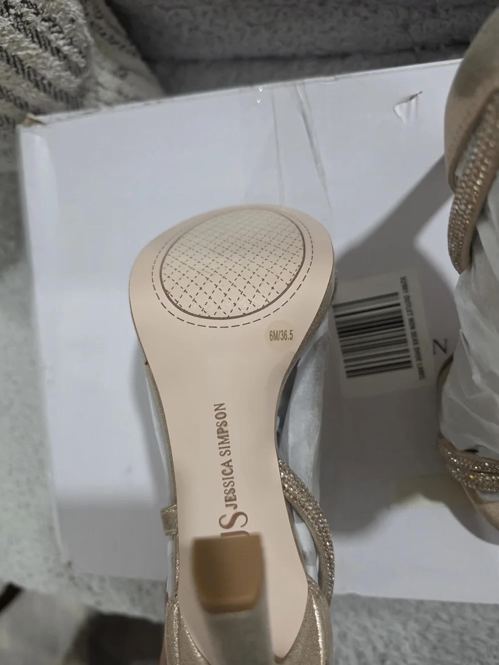 Jessica Simpson Velledy Rhinestone Platform Heels - Champagne Size 6M NIB